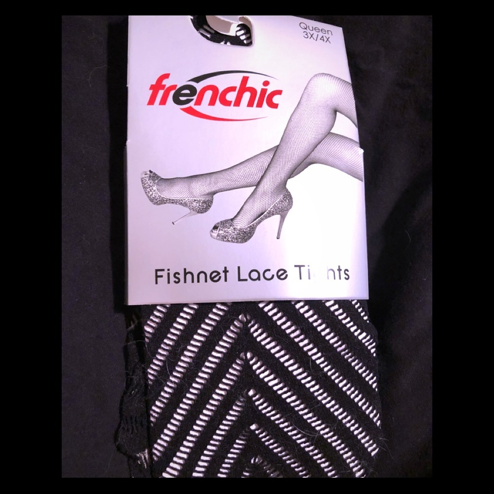 👠 Plus size 3X/4X Fishnet knit black tights 👠